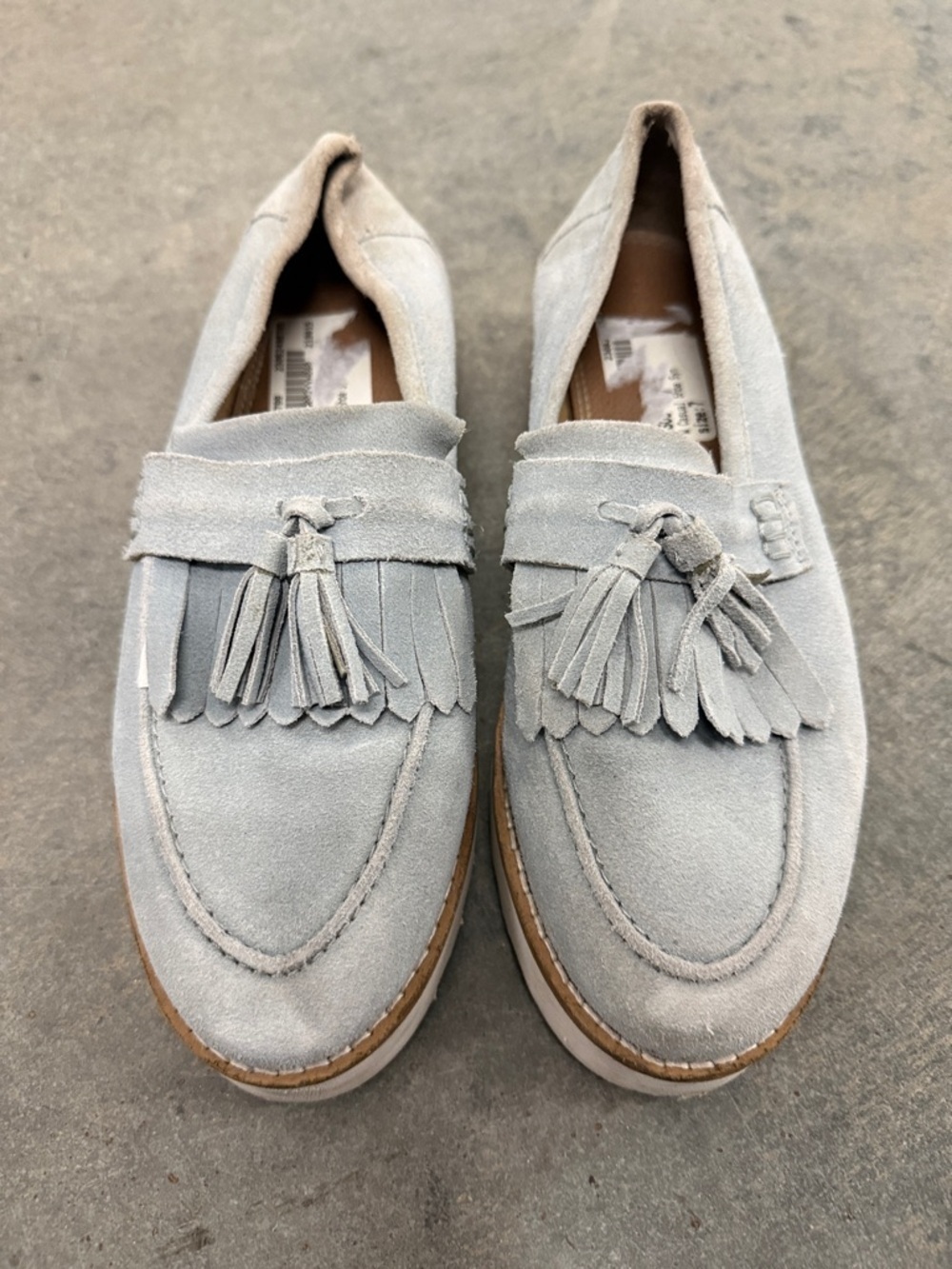 ASOS Light Gray Suede Tassel Loafers